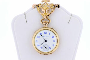 Timekeepersclayton Goldfilled Hampden Pocket Watch with Matching Lapel Pin