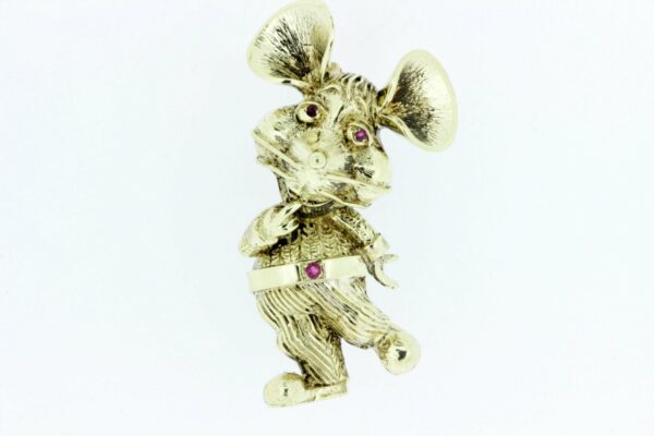 Timekeepersclayton 10K Gold Dancing Mouse Brooch