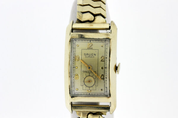 Timekeepersclayton 10K Gold Filled Gruen Curvex Precision Wrist Watch