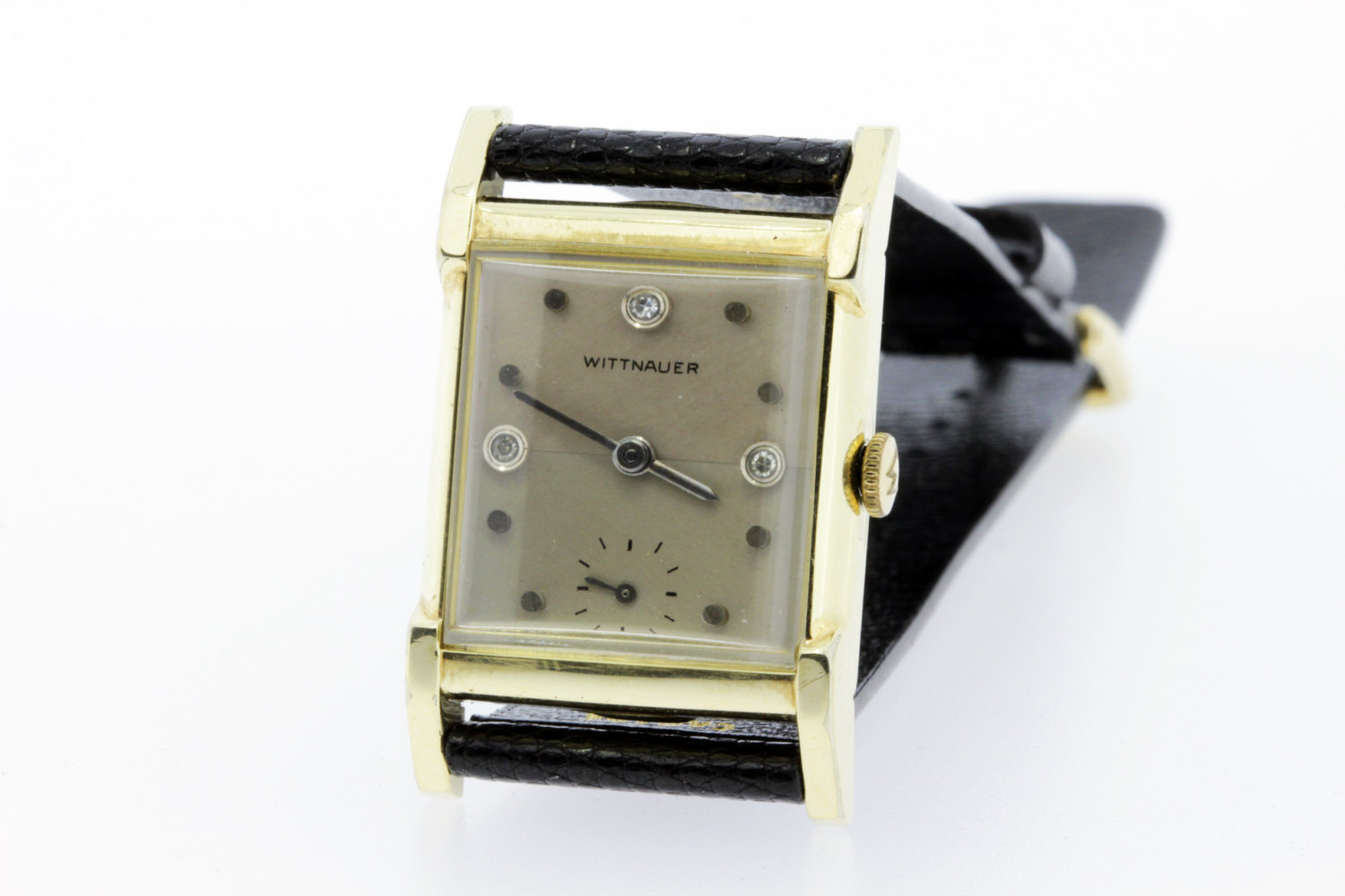 10K Gold Filled Wittnauer Diamond Dial Wrist Watch