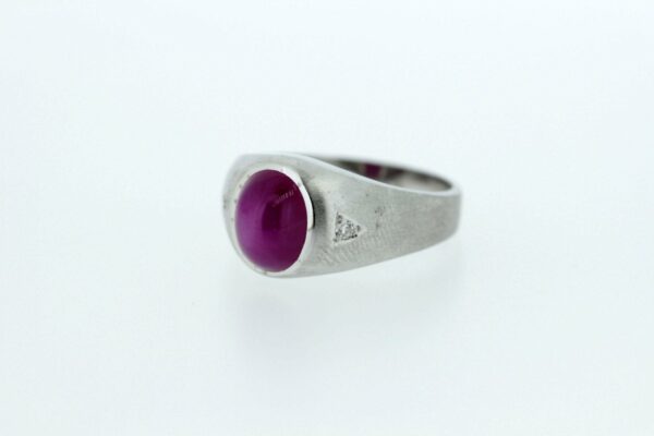 Timekeepersclayton 10K White Gold Ring with Synthetic Star Ruby