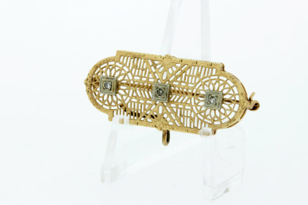 Timekeepersclayton 10K Yellow and White Gold Diamond Convertible Brooch/Pendant