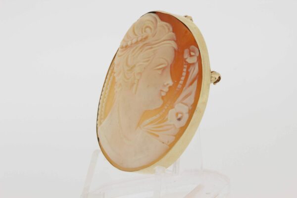 Timekeepersclayton 14K Gold Cameo Convertible Brooch Oval