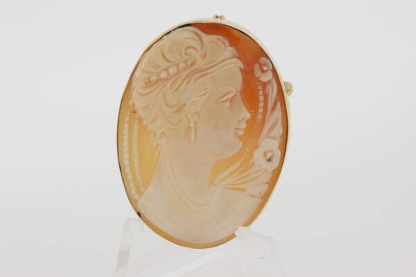 Timekeepersclayton 14K Gold Cameo Convertible Brooch Oval