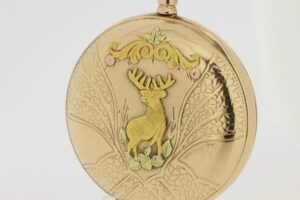 14K Gold Elfin Pocket Watch Elk