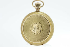 Timekeepersclayton 14K Gold Elgin Pocket Watch with Shield