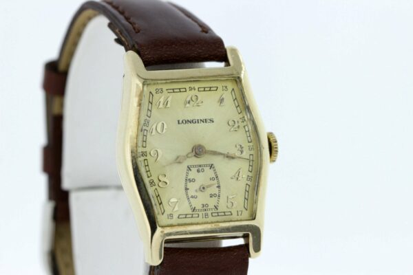 Timekeepersclayton 14K Gold Longines Columbus Wrist Watch 1920s-1930s