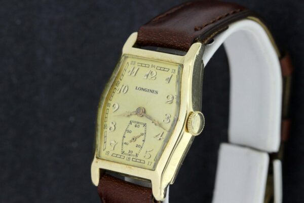 Timekeepersclayton 14K Gold Longines Columbus Wrist Watch 1920s-1930s