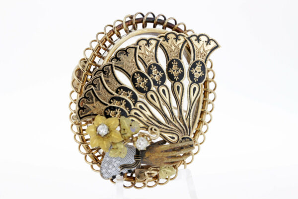 Timekeepersclayton 14K Gold Mourning Brooch 1890s