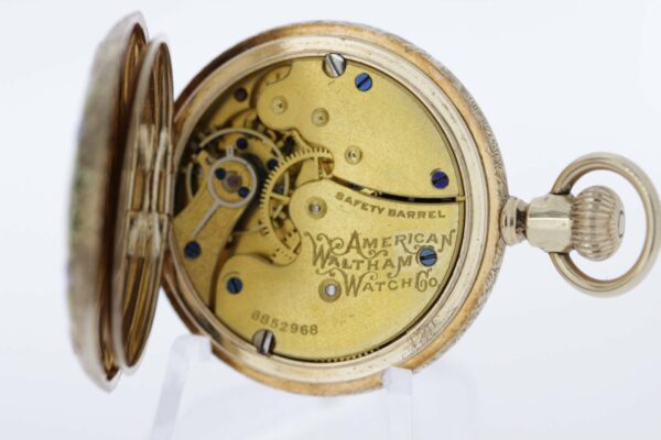Timekeepersclayton 14K Gold Multicolored Engraved Sparrow American Waltham Watch CO Pocket Watch 1892