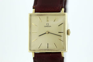 Timekeepersclayton 14K Gold Omega Wrist Watch Square Bezel