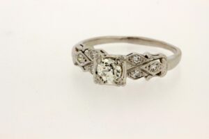 Timekeepersclayton 14K Gold Ring with .49ct Diamond center and Diamond Accents