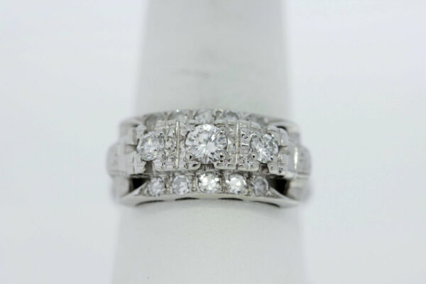 Timekeepersclayton 14K Gold and Diamond ring with Pave Rows