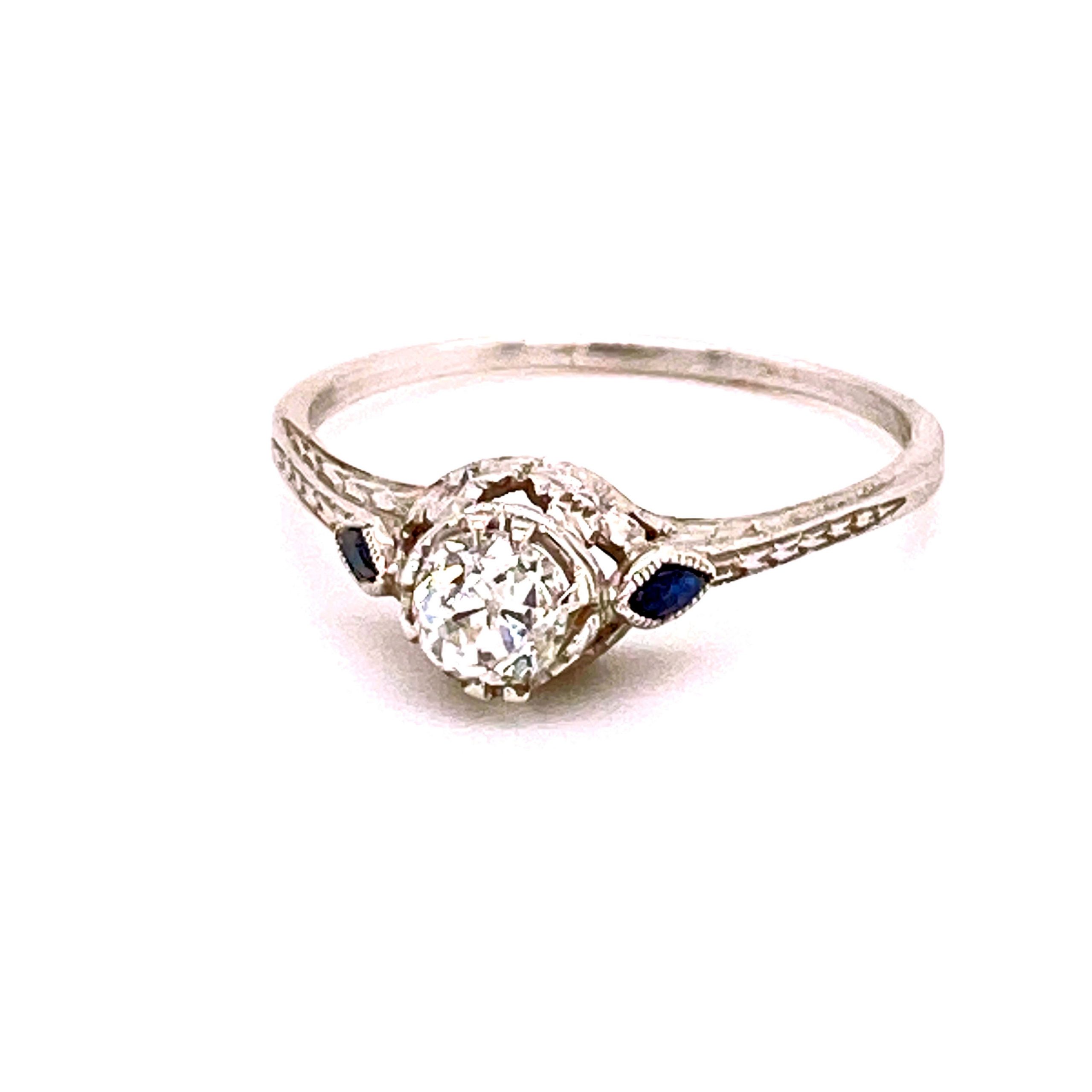 Twisted White Gold Engagement Ring With Round Cut Diamond : Cape Diamonds