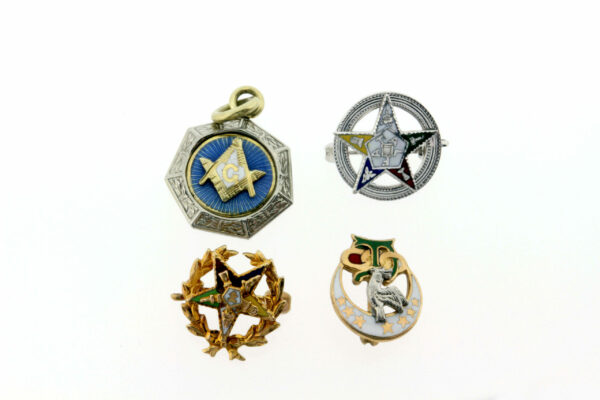 Timekeepersclayton 14K White and Yellow Gold Assorted Freemasons Pins