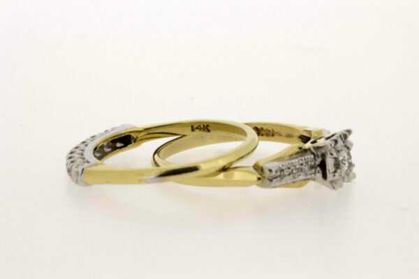 Timekeepersclayton 14K White and Yellow Gold Wedding Set .35ct diamondsTW