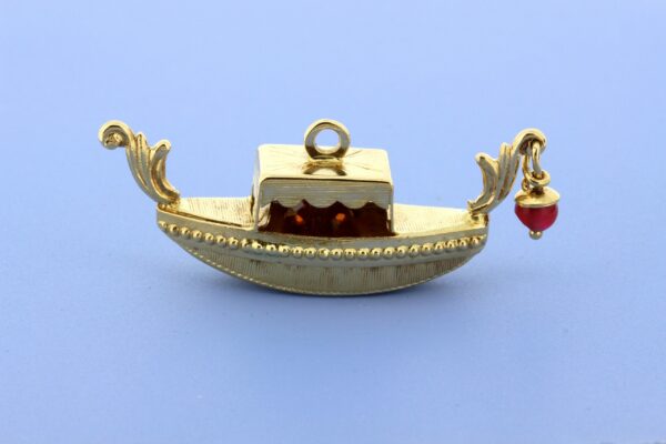 Timekeepersclayton 14K Yellow Gold Boat Vessel Galley Charm for Charm Bracelet