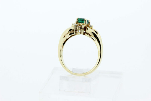 Timekeepersclayton 14K Yellow Gold Diamond and Emerald Ring