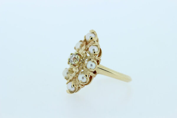 Timekeepersclayton 14K Yellow Gold Diamond and Pearl Ring