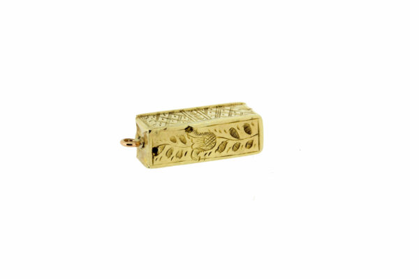 Timekeepersclayton 14K Yellow Gold Dice Charm Case with Di