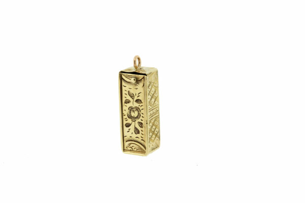Timekeepersclayton 14K Yellow Gold Dice Charm Case with Di