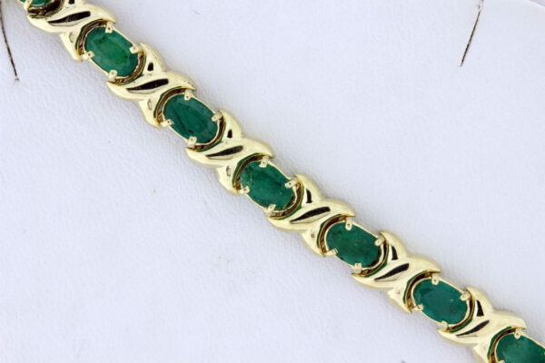 Timekeepersclayton 14K Yellow Gold Emerald Bracelet