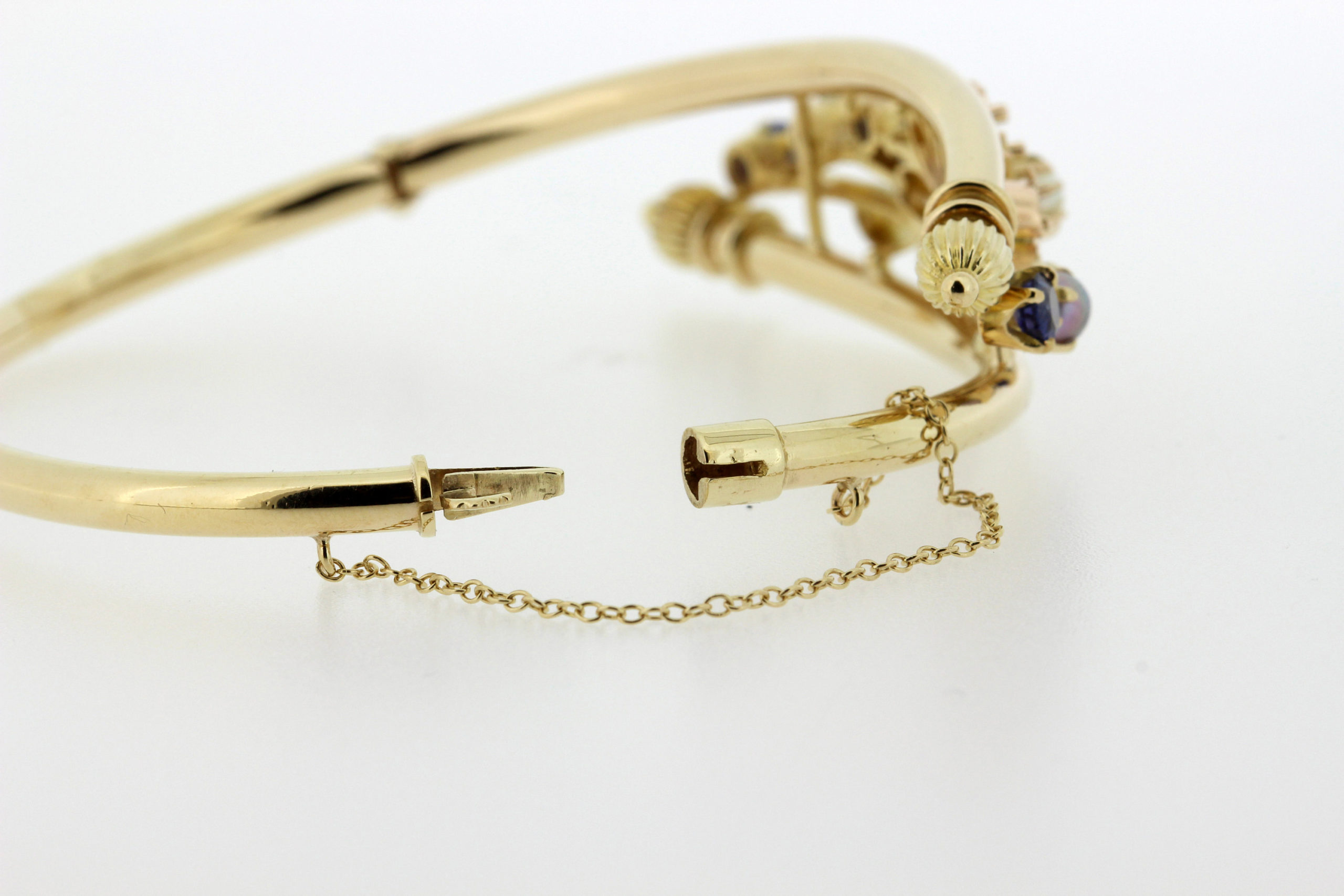 Turquoise Diamond Flower Chain Bracelet 14K Gold | LeMel – LeMel