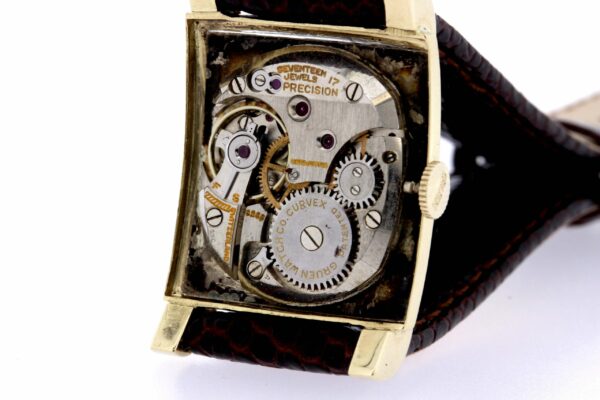 Timekeepersclayton 14K Yellow Gold Gruen Curvex Wrist Watch