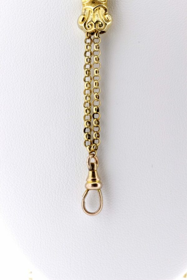 Timekeepersclayton 14K Yellow Gold Rolo Slide Chain and Granulation Ball Clasp