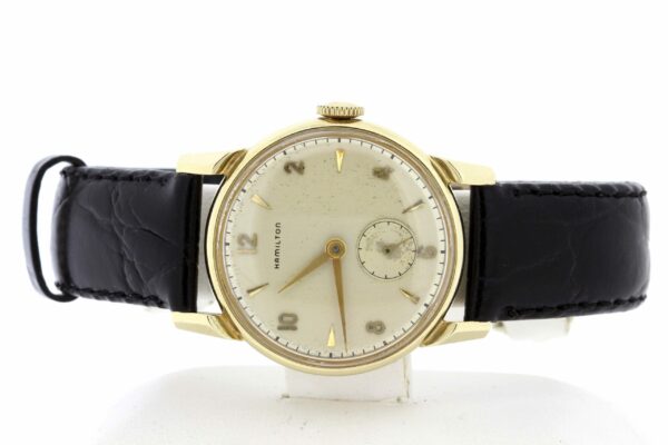 Timekeepersclayton 14K Yellow Gold Round Case Hamilton Wrist Watch 17 Jeweled Movement