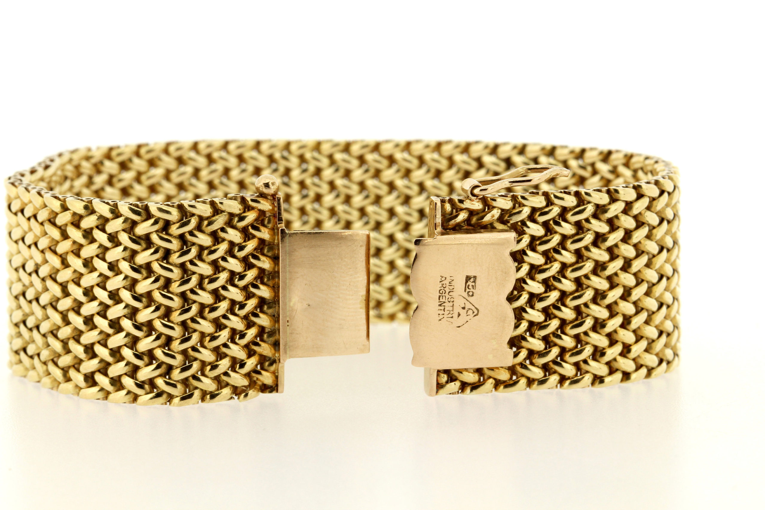 Vintage 18k Gold Tapered Woven Bracelet by Georges L'Enfant - Ejay Antiques