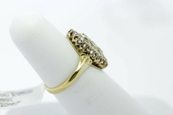Timekeepersclayton 14K Yellow Gold and Diamond Ring, Almond Shaped