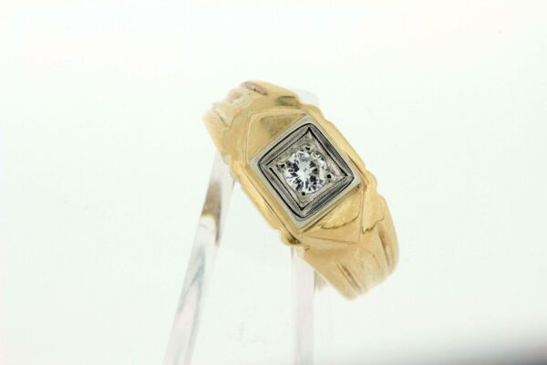 Timekeepersclayton 14K Yellow and White Gold Wide Band with .16ct white diamond