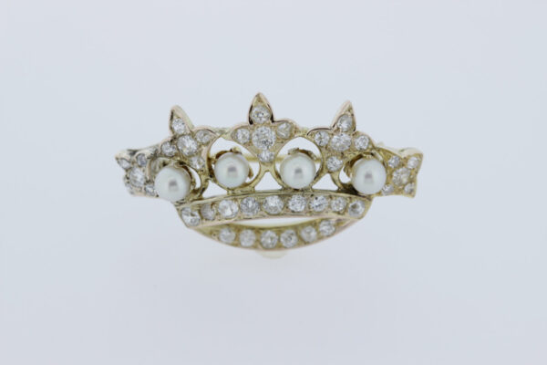 Timekeepersclayton 1890s Queen’s Crown 14K Gold with Pearls