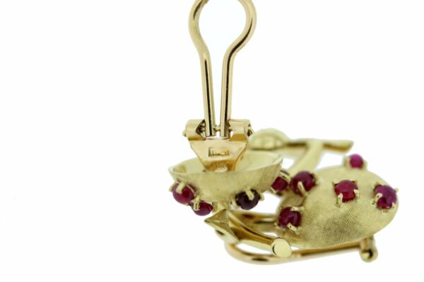 Timekeepersclayton 18K Gold Fruit Earrings with Rubies