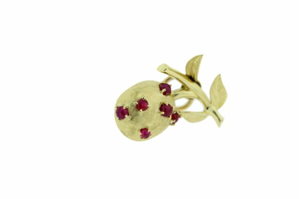 Timekeepersclayton 18K Gold Fruit Earrings with Rubies