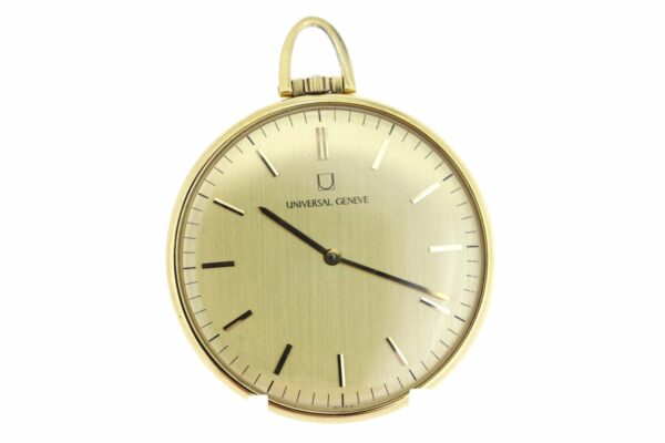 Timekeepersclayton 18K Gold Pocket Watch Universal Geneve Slim Case