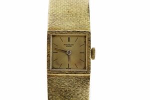Timekeepersclayton 18K Hammered Bezel Patek Wrist Watch 1950s