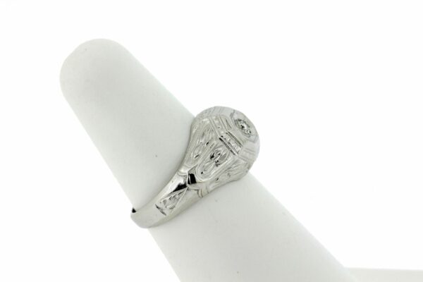 Timekeepersclayton 18K White Gold Lace and Flower Ring Solitaire Diamond Ring