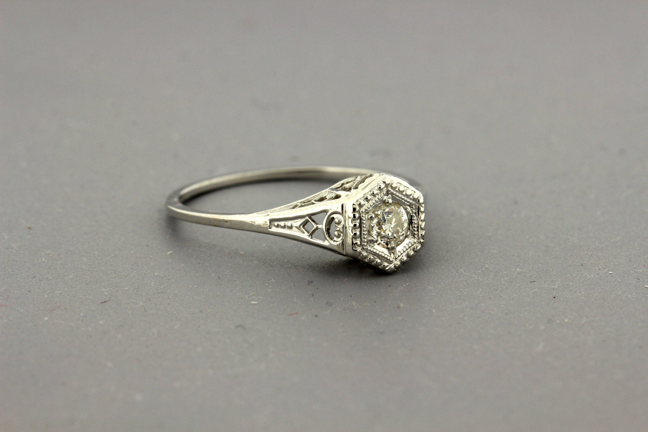 Gabriel & Co Unique 14K White Gold Vintage Inspired Diamond Halo Engagement  Ring ER12579R4W44JJ - Lauray's The Diamond Center