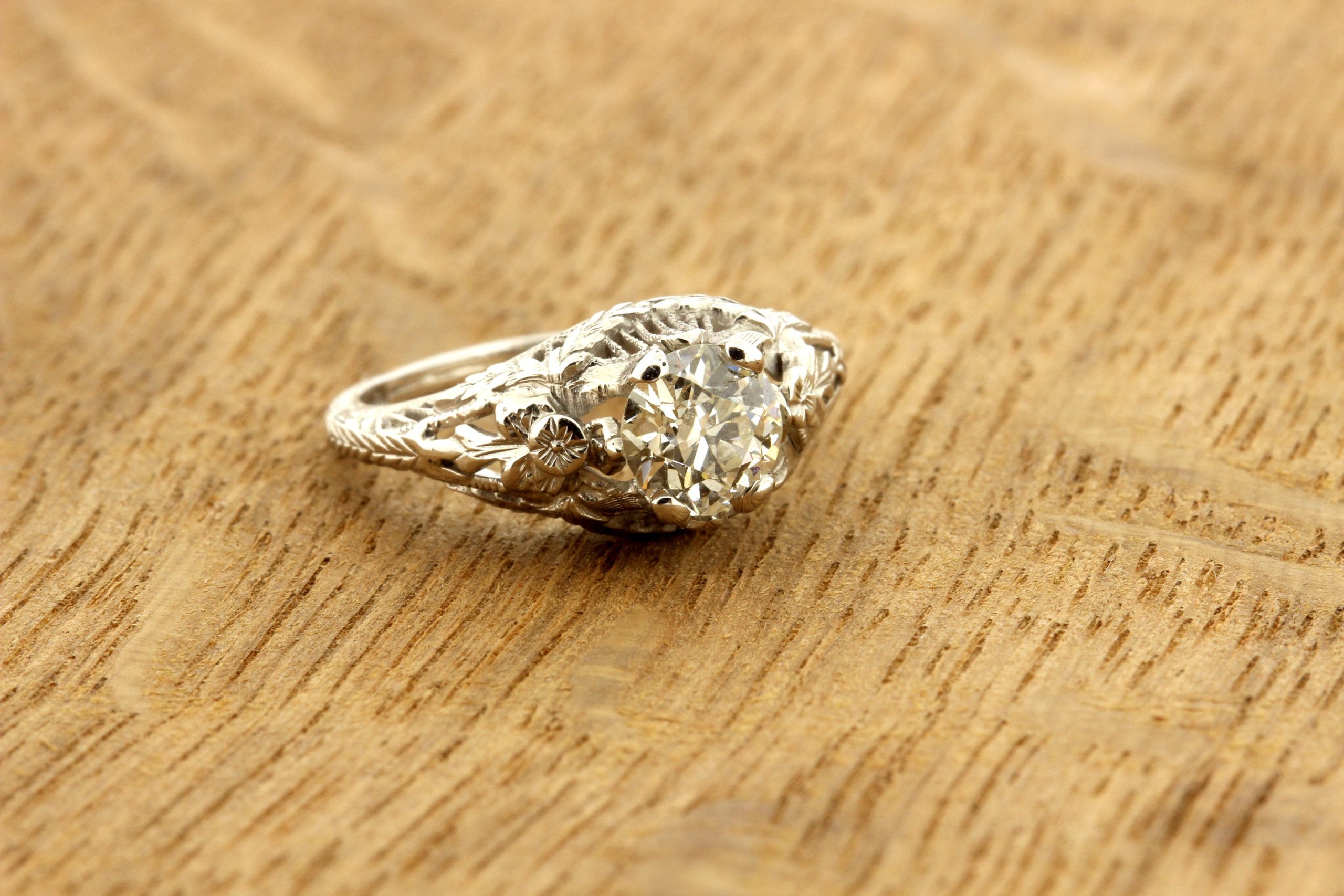 Antique Diamond and Salt & Pepper Diamond Evergreen Ring – www.igorman.com
