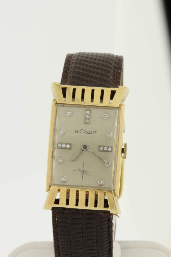 Timekeepersclayton 18K Yellow Gold Diamond Dial LeCoultre Wrist Watch