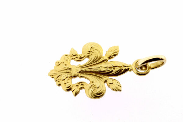 Timekeepersclayton 18K Yellow Gold Fleur de Lis Charm or Pendant Engraved