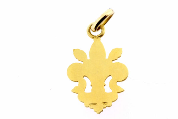 Timekeepersclayton 18K Yellow Gold Fleur de Lis Charm or Pendant Engraved