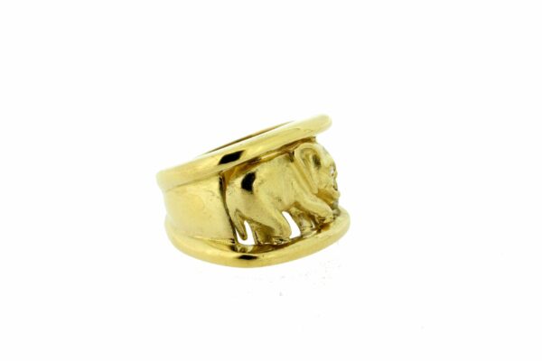 Timekeepersclayton 18K Yellow Gold Vintage Elephant Ring