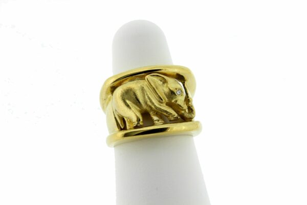 Timekeepersclayton 18K Yellow Gold Vintage Elephant Ring