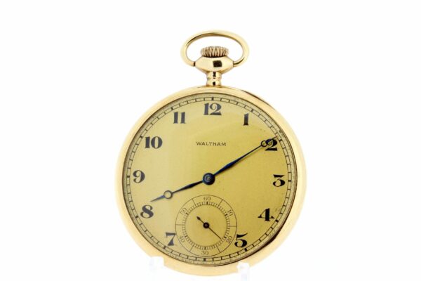 1915 14K Yellow Gold Waltham Pocket Watch 19 Jewel Movement