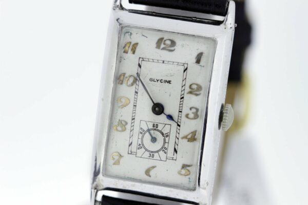 Timekeepersclayton 1930s Glycine 18K Gold Rectangular Wrist Watch 15 Jewel Swiss Movement
