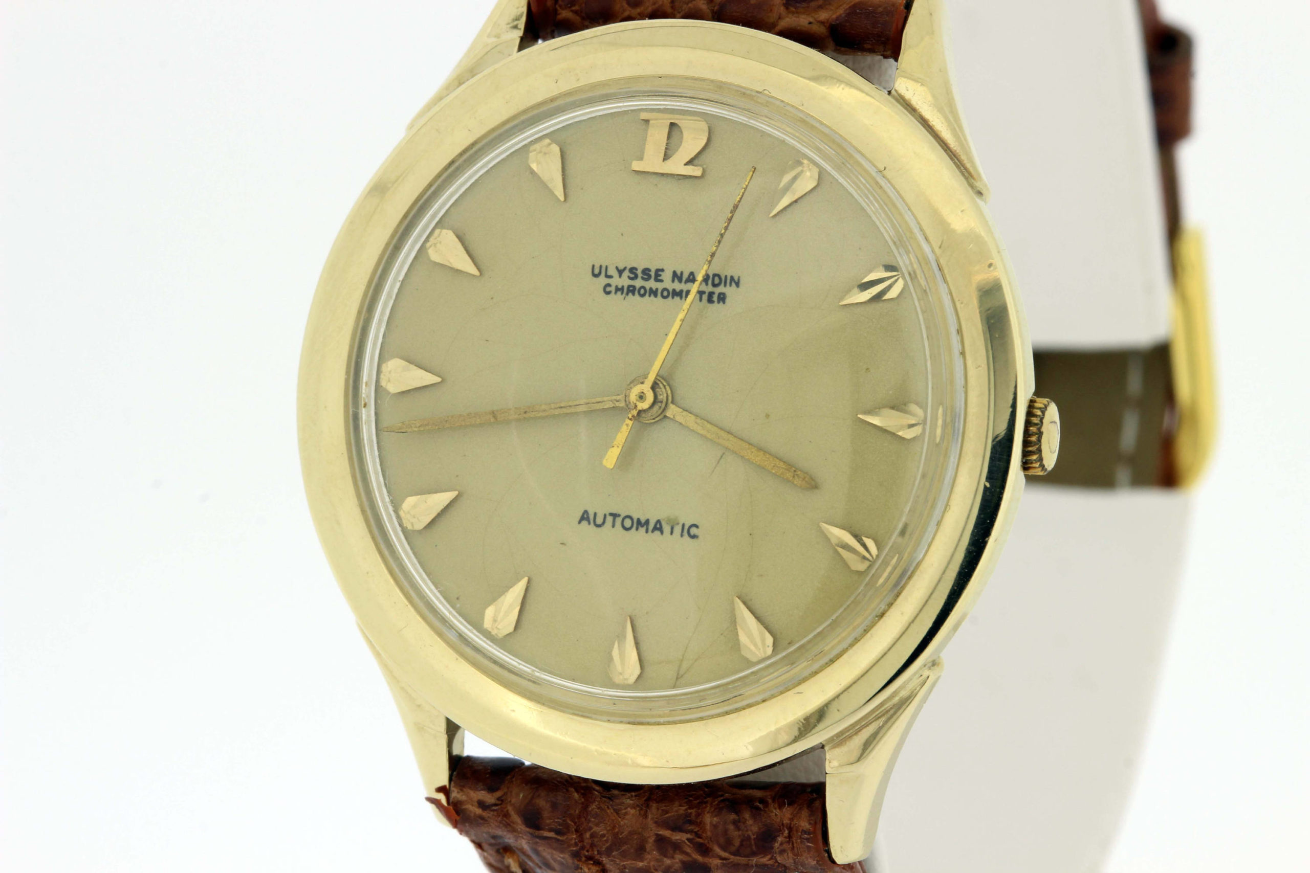 1960s Ulysse Nardin Chronometer Automatic Wrist Watch 14K Gold ...