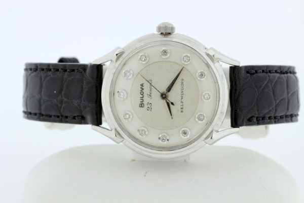 Timekeepersclayton 23 jewel, self-winding, diamond dial 14K Gold Bulova Wrist Watch